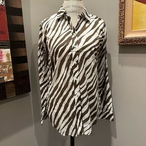 Talbots Animal Print Button-Down LIKE NEW